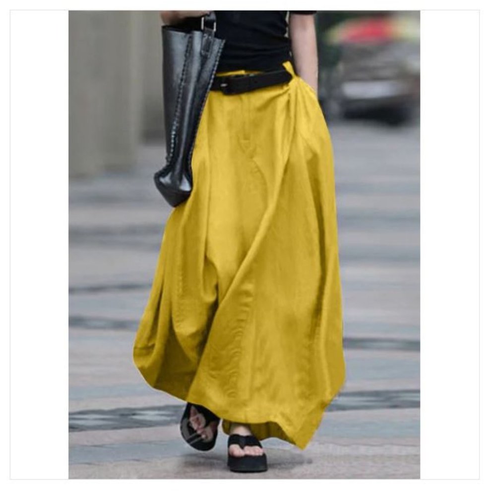 Vintage Side Pocket Zipper A-Line Skirt